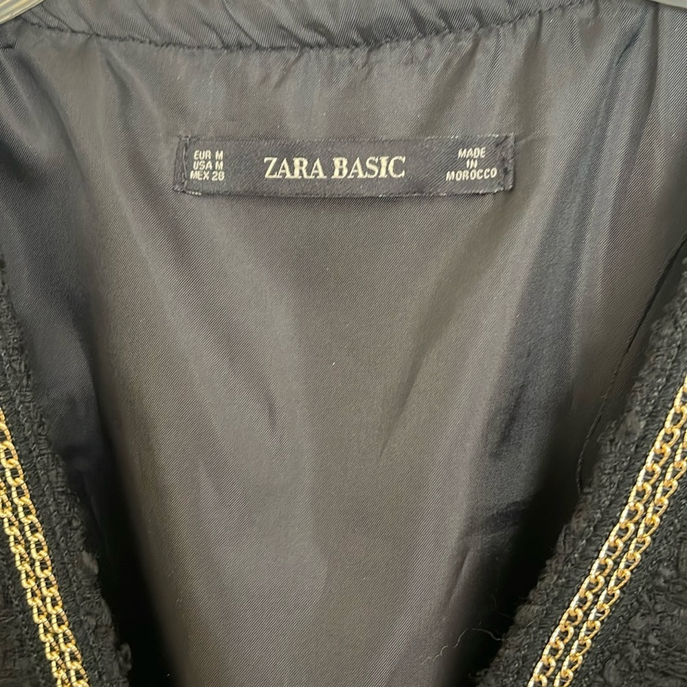 Black Zara dress , with gold bottoms